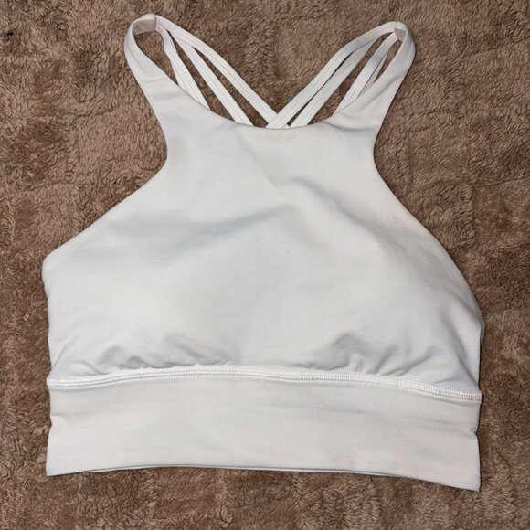 Lululemon Free To Be Moved Sports Yoga Bra High Neck White Luxtreme A/B Cup 6 - Picture 7 of 9